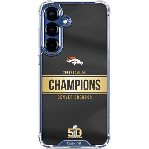 NFL Denver Broncos Super Bowl 50 Champions Black Galaxy S25 Clear Case